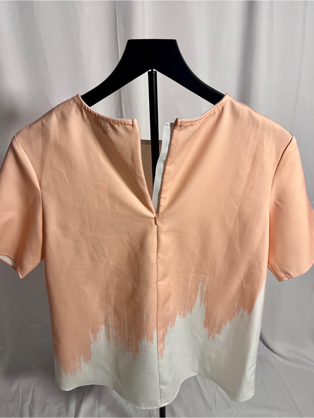 ZALORA Collection Light Pink & White Short Sleeve Blouse Size M Minimal Chic Top - Picture 6 of 6